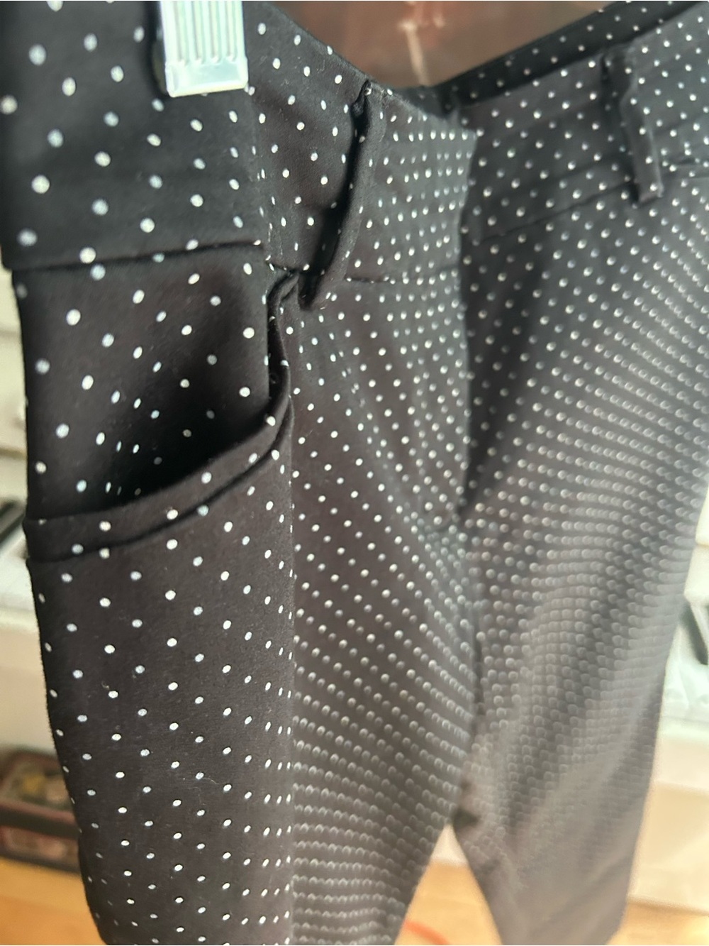 Ricki’s Cropped Dress Pants Womens Size 8 Black White Polka Dot Career Ankle